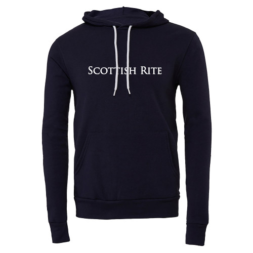  Bella + Canvas Navy Fleece Hood - Scottish Rite Wordmark