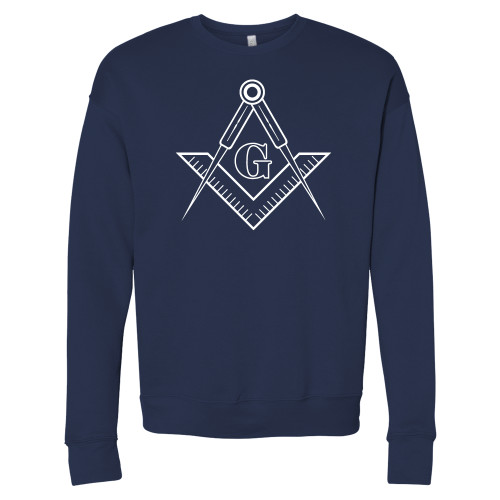  Bella + Canvas Navy Fleece Crew - G Compass Logo
