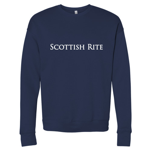  Bella + Canvas Navy Fleece Crew - Scottish Rite Wordmark