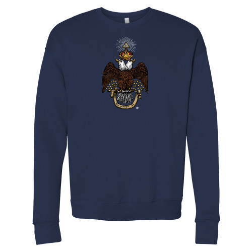  Bella + Canvas Navy Fleece Crew - 33 Deus Meumque Jus