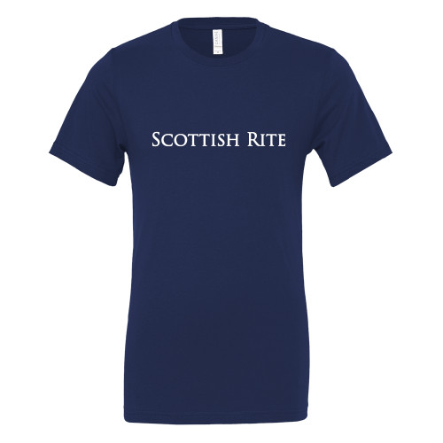  Bella + Canvas Navy Jersey Cotton T Shirt - Scottish Rite Wordmark