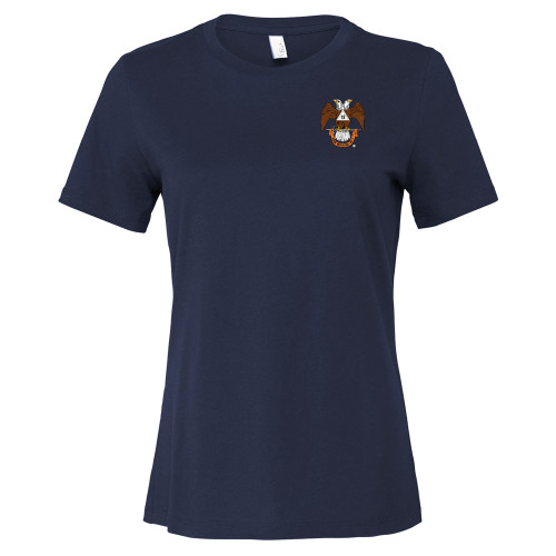  Bella + Canvas Womens Navy Relaxed Cotton T Shirt - 32 Spes Mea in Deo