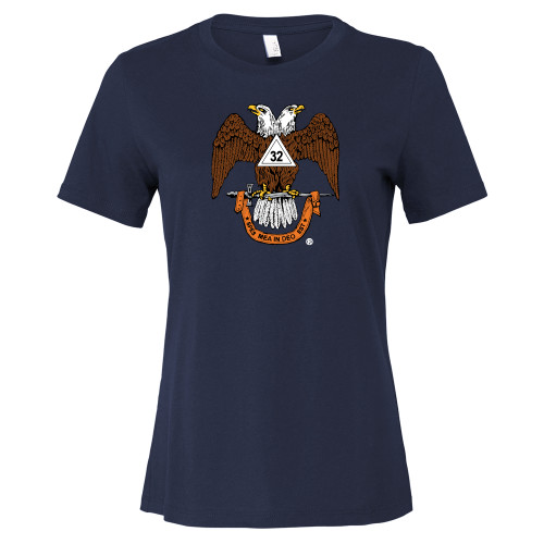  Bella + Canvas Womens Navy Relaxed Cotton T Shirt - 32 Spes Mea in Deo