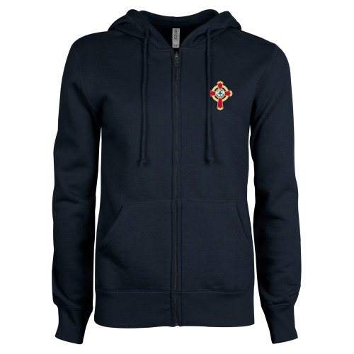  ENZA Womens Navy Fleece Full Zip Hoodie - Court of Honour