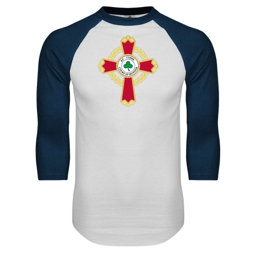  White/Navy Raglan Baseball T Shirt - Court of Honour