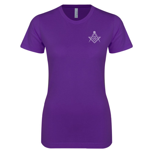  Next Level Womens Purple Boyfriend Tee - G Compass Logo