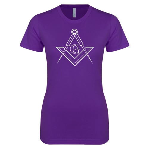  Next Level Womens Purple Boyfriend Tee - G Compass Logo