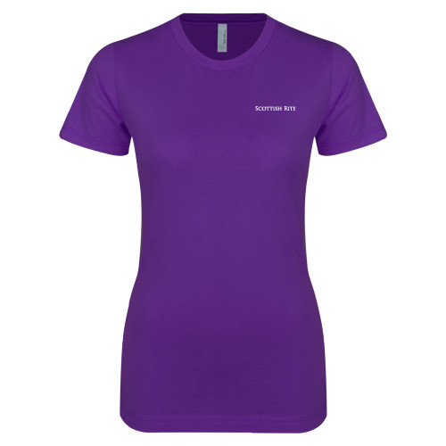  Next Level Womens Purple Boyfriend Tee - Scottish Rite Wordmark