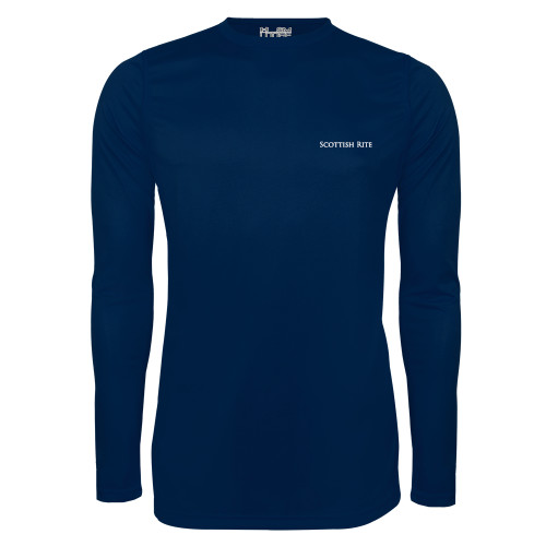  Under Armour Navy Long Sleeve Tech Tee - Scottish Rite Wordmark