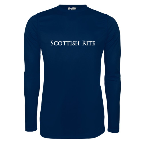  Under Armour Navy Long Sleeve Tech Tee - Scottish Rite Wordmark