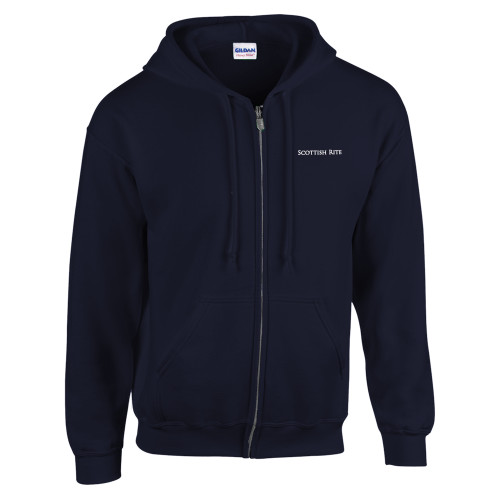  Navy Fleece Full Zip Hoodie - Scottish Rite Wordmark