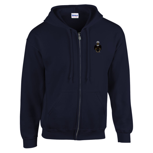  Navy Fleece Full Zip Hoodie - 33 Deus Meumque Jus