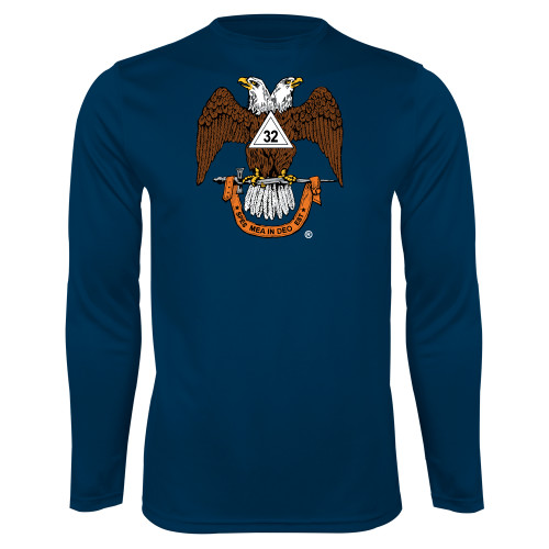  Navy Performance Long Sleeve Shirt - 32 Spes Mea in Deo