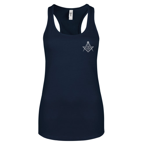  Next Level Womens Navy Racerback Tank  - G Compass Logo