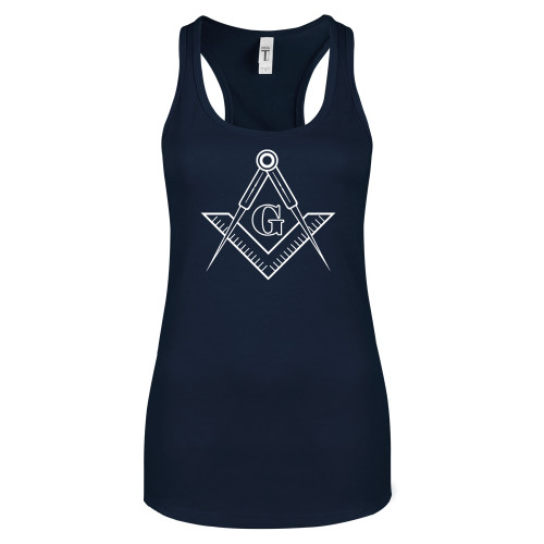  Next Level Womens Navy Racerback Tank  - G Compass Logo