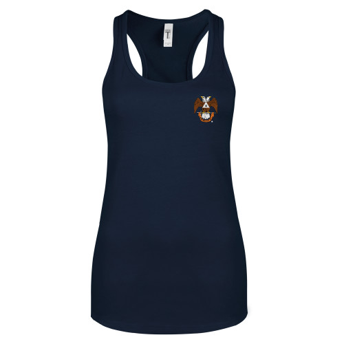  Next Level Womens Navy Racerback Tank  - 32 Spes Mea in Deo