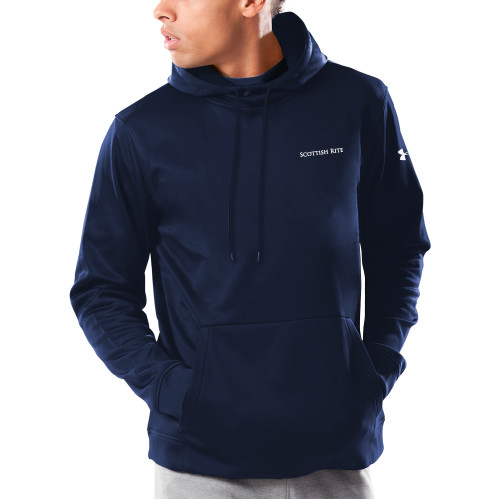  Under Armour Navy Armour Fleece Hoodie - Scottish Rite Wordmark