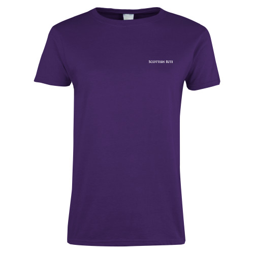  Womens Purple Short Sleeve Tee - Scottish Rite Wordmark