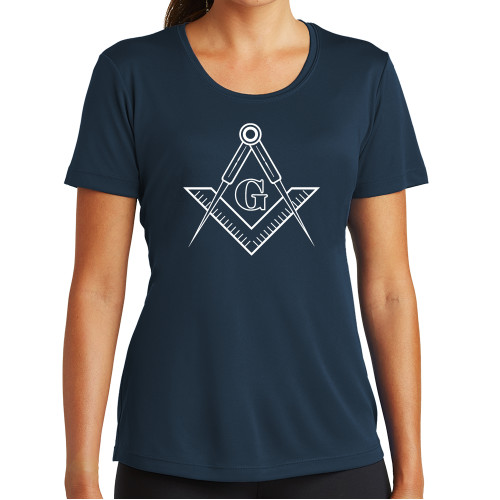  Womens Navy Performance Tee - G Compass Logo