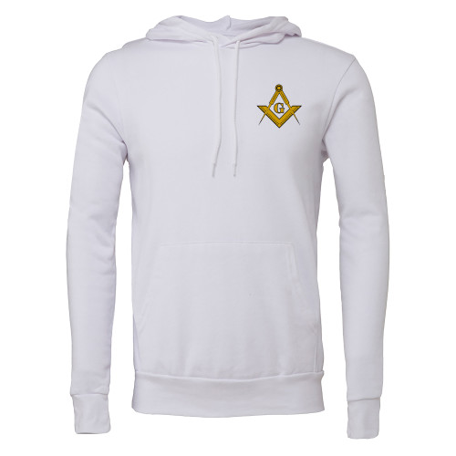  Bella + Canvas White Fleece Hood - G Compass Logo
