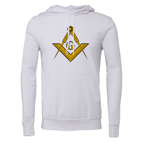  Bella + Canvas White Fleece Hood - G Compass Logo