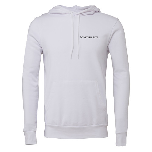  Bella + Canvas White Fleece Hood - Scottish Rite Wordmark