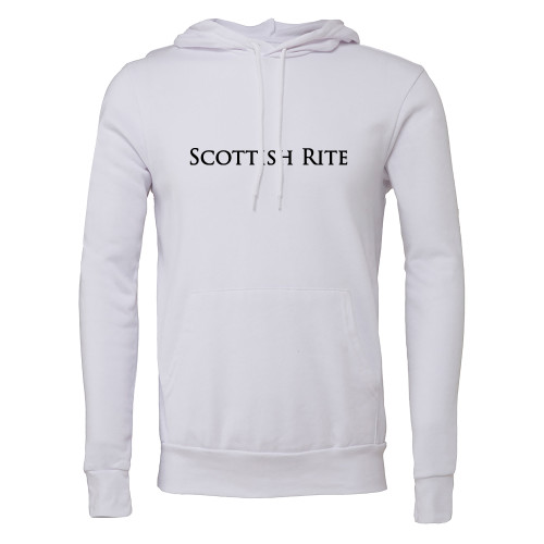  Bella + Canvas White Fleece Hood - Scottish Rite Wordmark