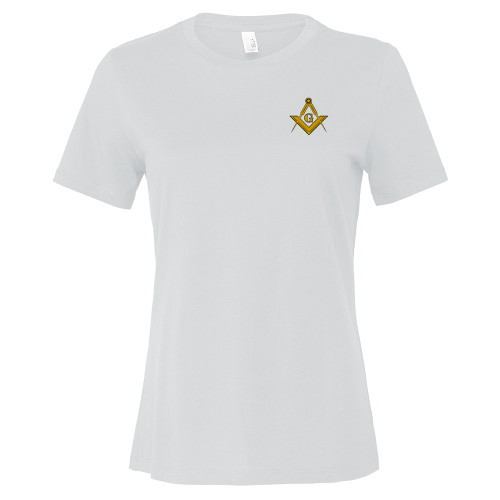  Bella + Canvas Womens White Relaxed Cotton T Shirt - G Compass Logo