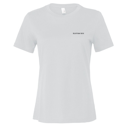  Bella + Canvas Womens White Relaxed Cotton T Shirt - Scottish Rite Wordmark