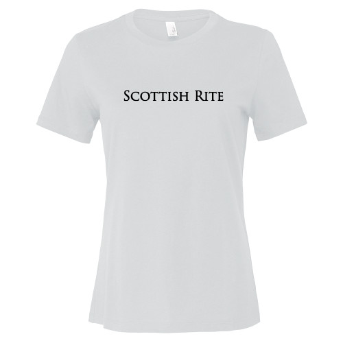  Bella + Canvas Womens White Relaxed Cotton T Shirt - Scottish Rite Wordmark