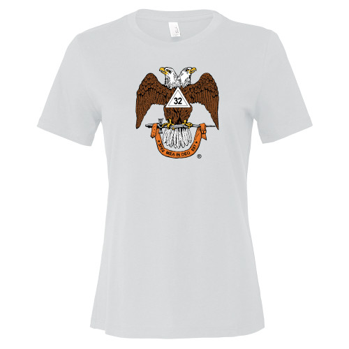  Bella + Canvas Womens White Relaxed Cotton T Shirt - 32 Spes Mea in Deo
