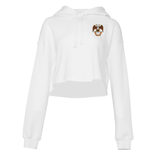  Bella + Canvas Womens White Cropped Fleece Hood - 32 Spes Mea in Deo