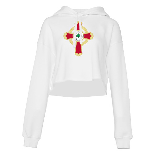  Bella + Canvas Womens White Cropped Fleece Hood - Court of Honour