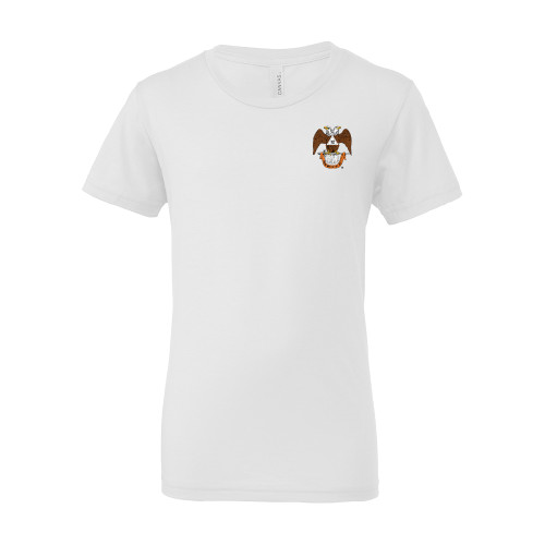  Bella + Canvas Youth White Jersey T Shirt - 32 Spes Mea in Deo