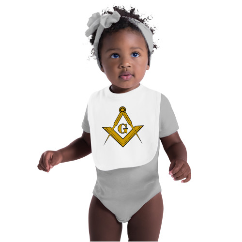  White Baby Bib - G Compass Logo