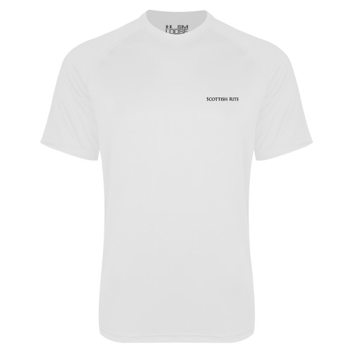  Under Armour White Tech Tee - Scottish Rite Wordmark