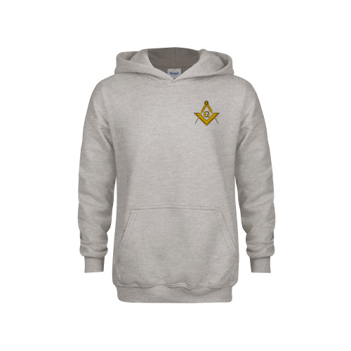  Youth Grey Fleece Hood - G Compass Logo