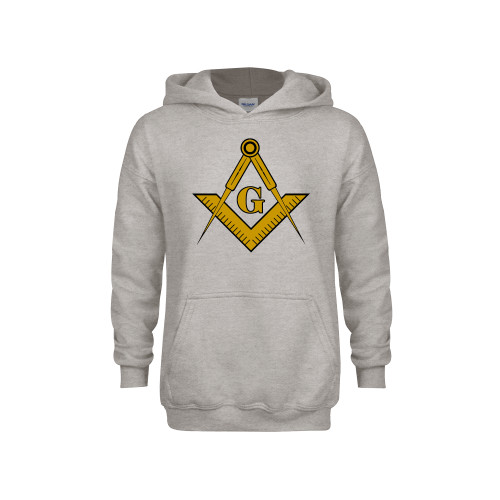  Youth Grey Fleece Hood - G Compass Logo