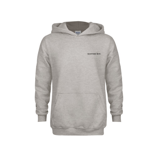  Youth Grey Fleece Hood - Scottish Rite Wordmark