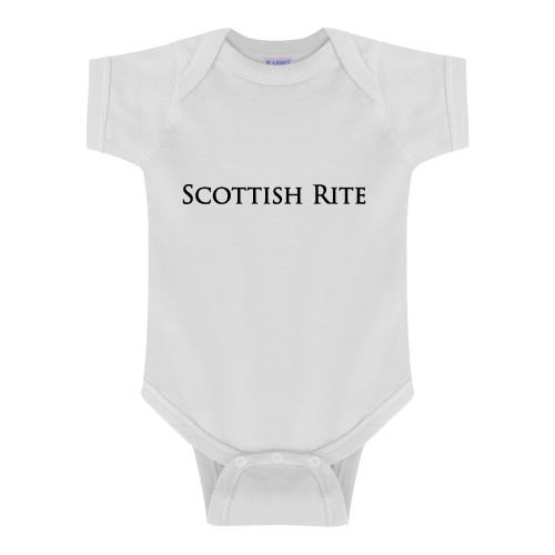  White Infant Onesie - Scottish Rite Wordmark