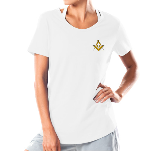  Under Armour Womens White Charged Cotton Tee - G Compass Logo