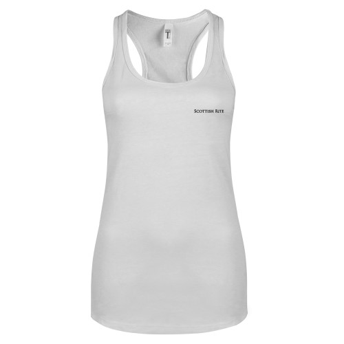  Next Level Racerback Tank White - Scottish Rite Wordmark