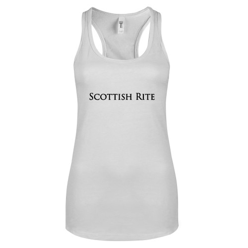  Next Level Racerback Tank White - Scottish Rite Wordmark