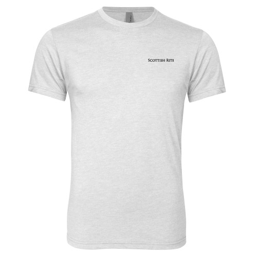  Next Level Heather White Triblend Tee - Scottish Rite Wordmark