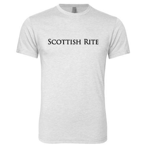  Next Level Heather White Triblend Tee - Scottish Rite Wordmark