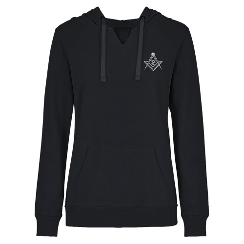  Womens Plus Black Hoodie - G Compass Logo