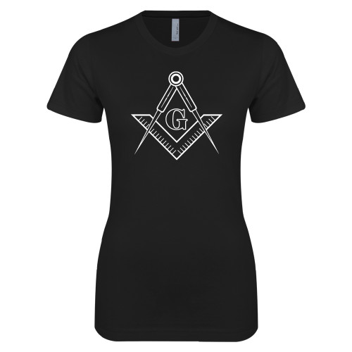  Next Level Womens Black Boyfriend Tee - G Compass Logo