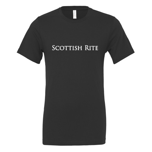 Bella + Canvas Black Jersey Cotton T Shirt - Scottish Rite Wordmark