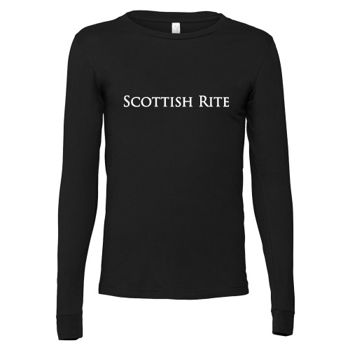  Bella + Canvas Black Jersey Cotton Long Sleeve T Shirt - Scottish Rite Wordmark