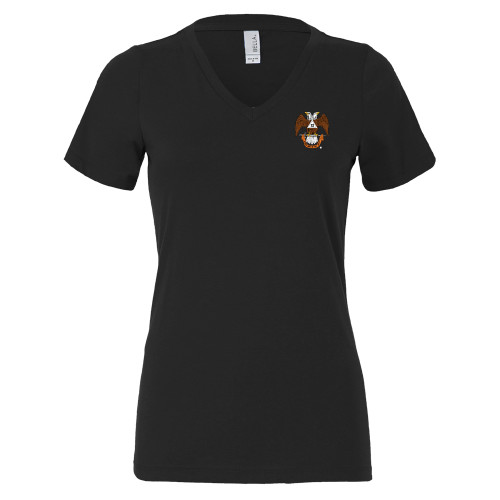  Bella + Canvas Womens Black V Neck Cotton T Shirt - 32 Spes Mea in Deo